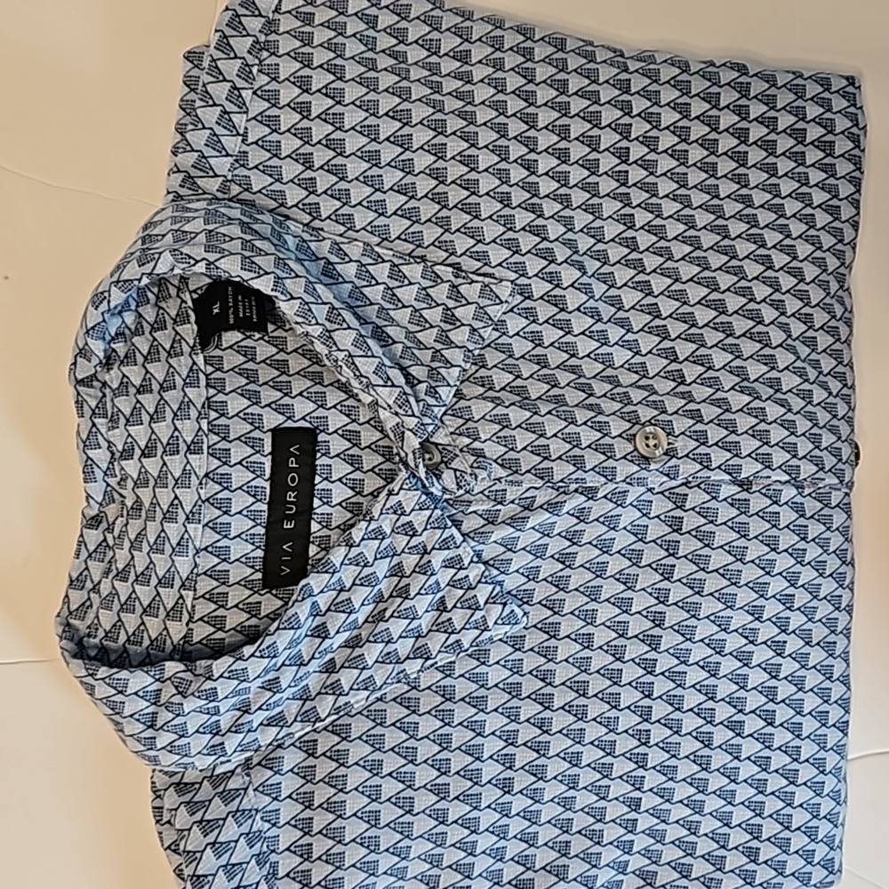 Via Europa | Men's Button Front Geometric Print Sz Xl